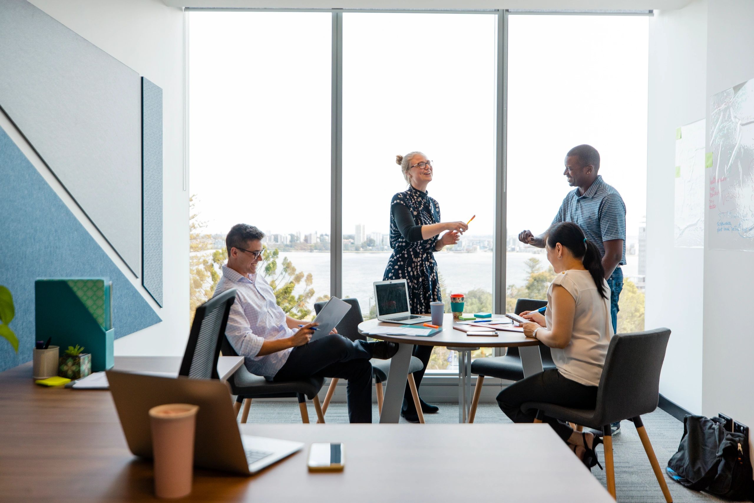 Business team brainstorming in a modern office
