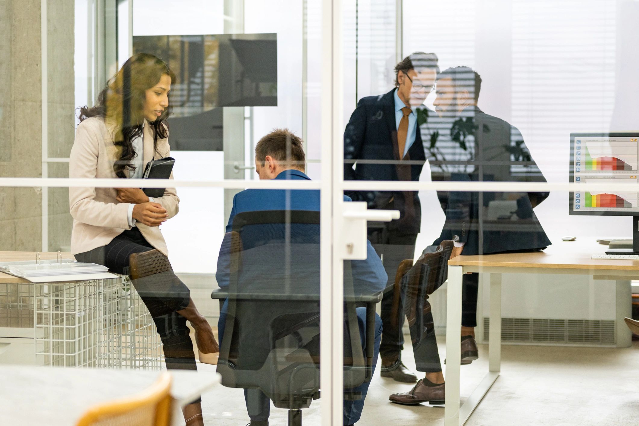 Business people discussing work in a meeting room