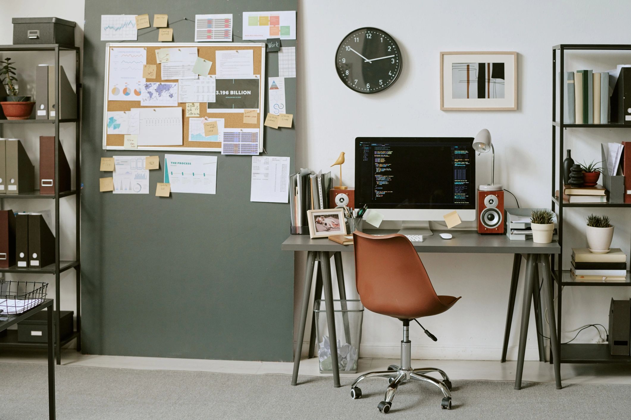 Modern workspace with software analytics and planning tools